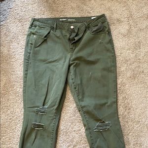 Green Old Navy Ripped Jeans WORN ONCE!